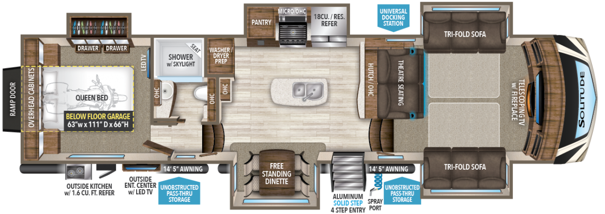 12+ open floor plan toy hauler 2017 solitude 374th floor plan